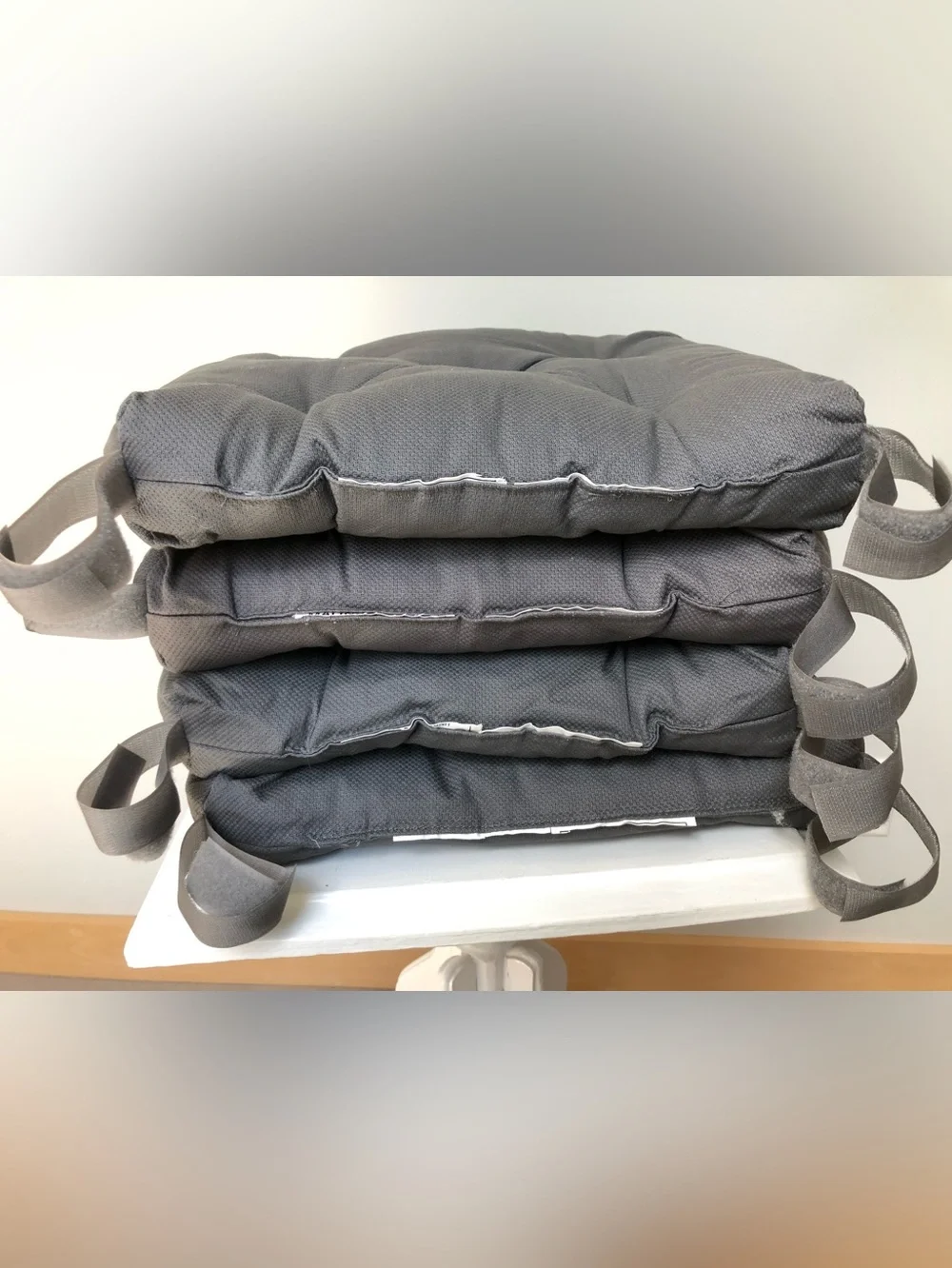 IKEA Thick Cushiony Grey Four Chair Pads
